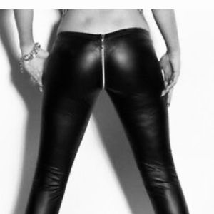 Wet look Easy access fun pants